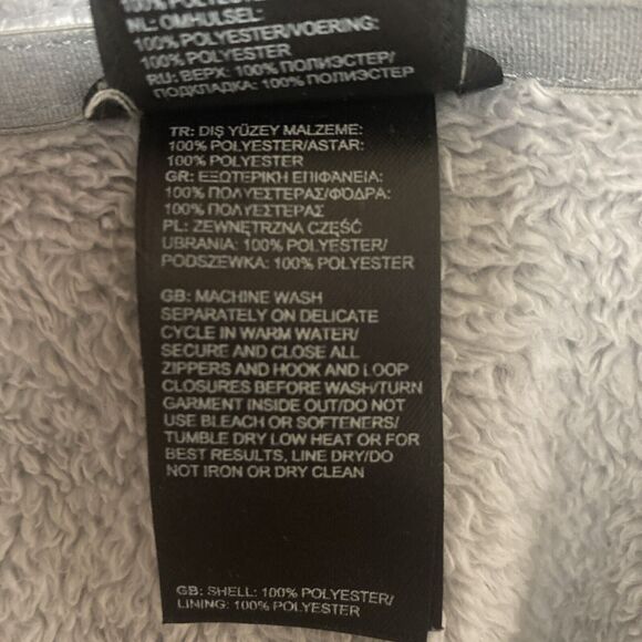 The North Face Fleece Jacket Medium Gray Silver Shiny Zipper - Picture 11 of 11